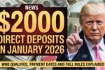 $2000 Direct Deposits in January 2026: Who Qualifies, Payment Dates and Full Rules Explained