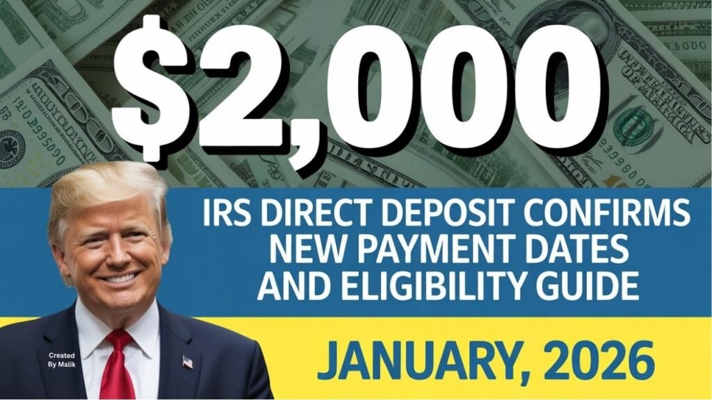 IRS Confirms $2,000 Direct Deposit for January 2026 & New Payment Dates and Eligibility Guide